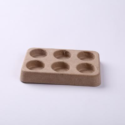 6 Holes Biodegradable Pulp Molded Packaging Bottle