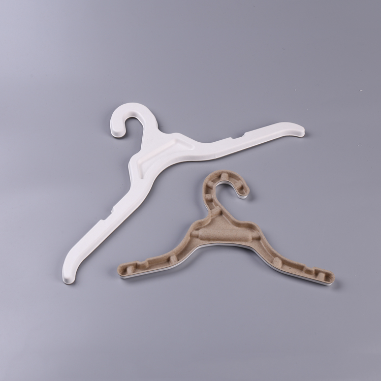 Custom biodegradable bagasse fiber molded disposable cloth hanger