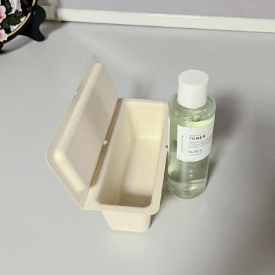 Custom natural sugarcane fiber molded packaging box for essential oil bottle