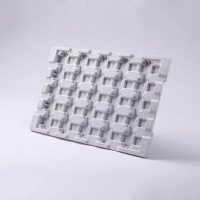 Grey sugarcane bagasse fiber molded biodegradable packaging tray custom